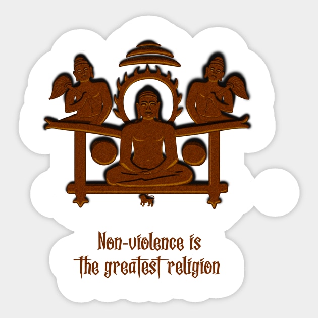 Lord Mahavira jainism quotes 4 Sticker by HurdyGurdy